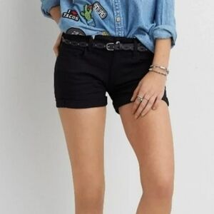 American Eagle Outfitters Women's Black Shorts AEO TWILL X